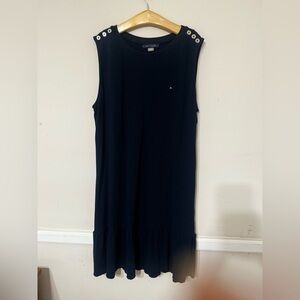 Tommy Hilfiger | Navy Blue Ruffle Bottom Shift Dress | Size Small